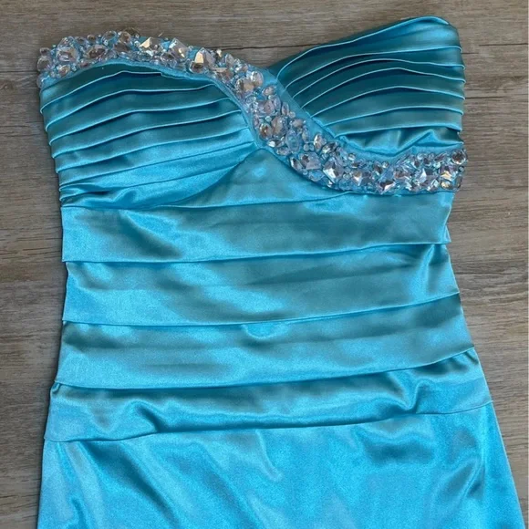 B Darlin Short Dress Formal Bodycon Size XS Blue - Picture 11 of 12